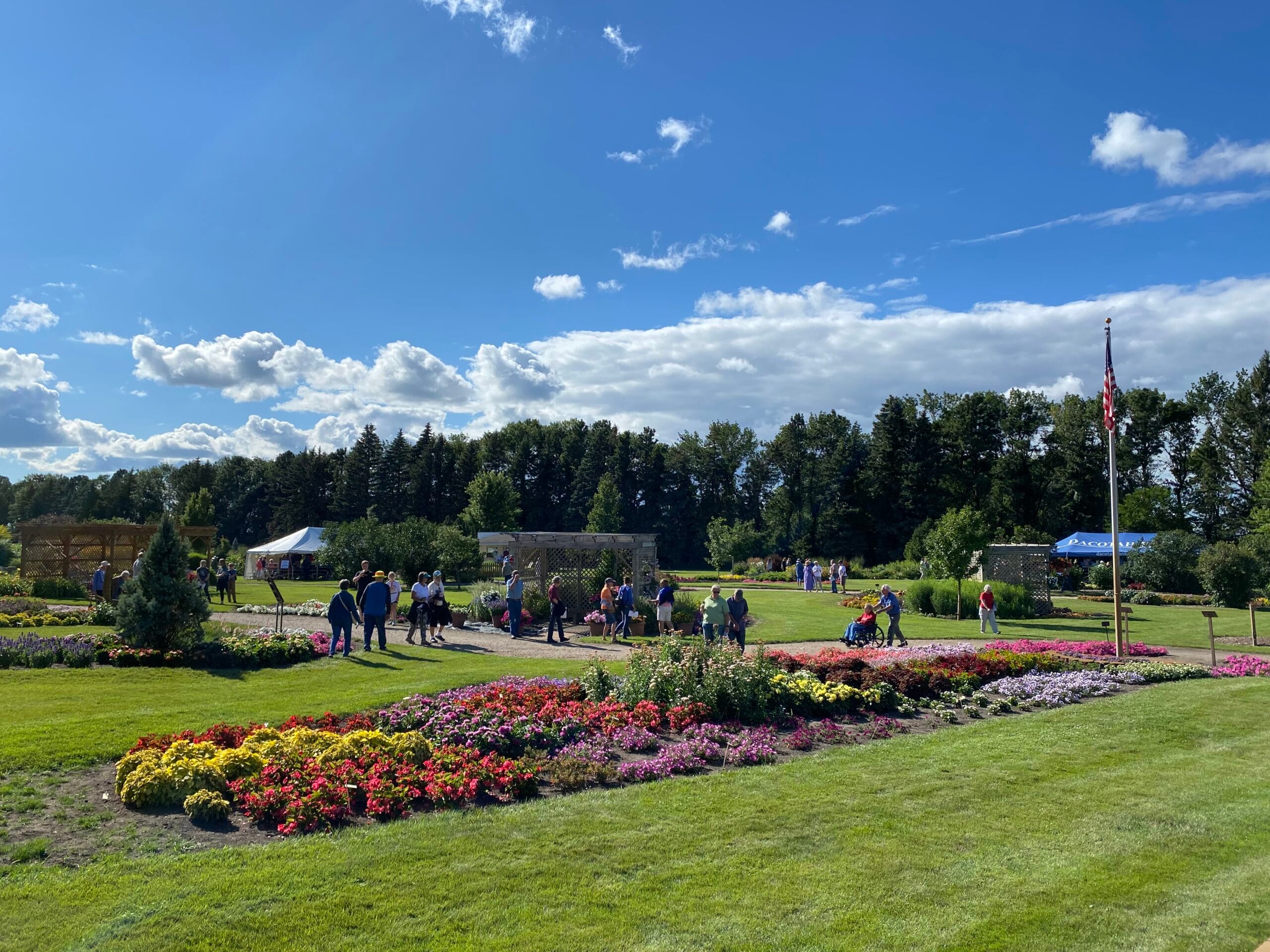Colorful flowers blooming in the WCROC Horticulture Display Gardens in Morris, Minnesota