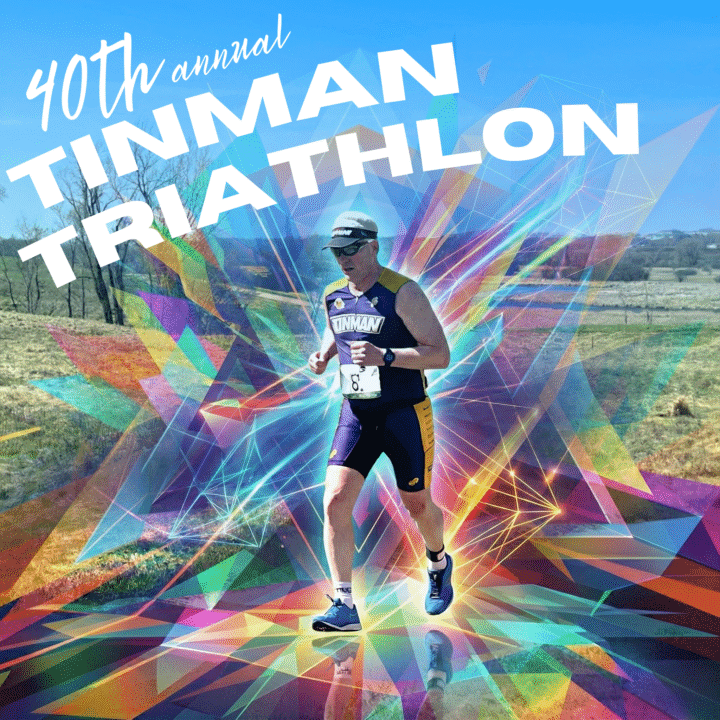 Man Running at the Morris MN Tinman Triathlon