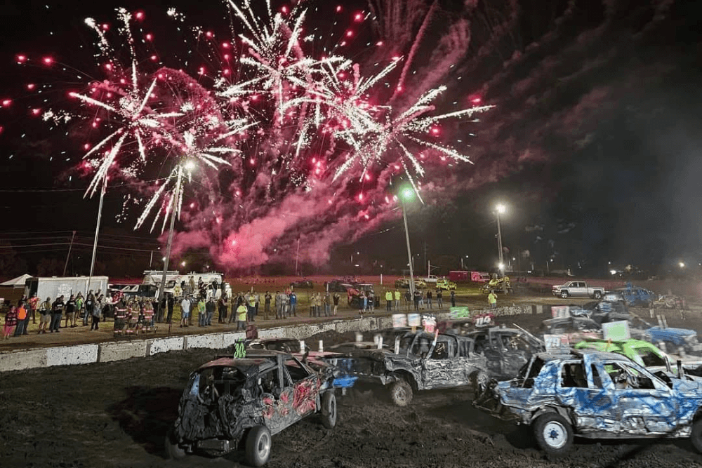 Chaos Motorsports Demo Derby action at Prairie Harvest Fest